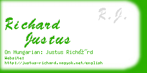 richard justus business card